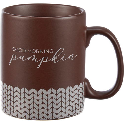 Brown Stoneware Coffee Mug - Good Morning Pumpkin 20 Oz from Primitives by Kathy