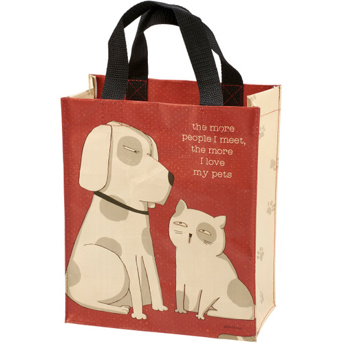 Pet Lover Double Sided Reusable Tote Bag - The More People I Meet from Primitives by Kathy