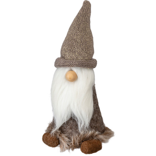 Felt Gnome Wearing Brown Hat Figurine 9 Inch from Primitives by Kathy