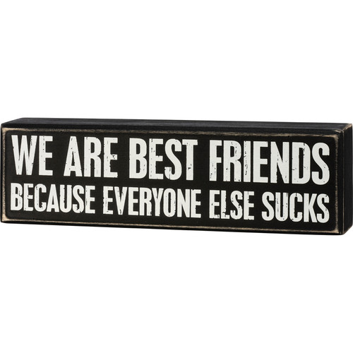 We Are Best Friends Because Everyone Else Sucks Decorative Wooden Box Sign 10x3 from Primitives by Kathy