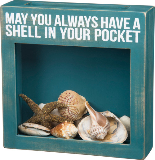 May You Always Have A Shell In Your Pocker Decorative Sea Shell Holder Box 10x10 from Primitives by Kathy