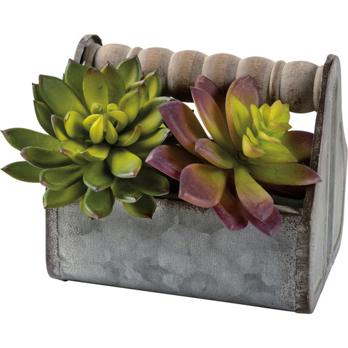 Small Spindle Handle Metal Tray from Primitives by Kathy