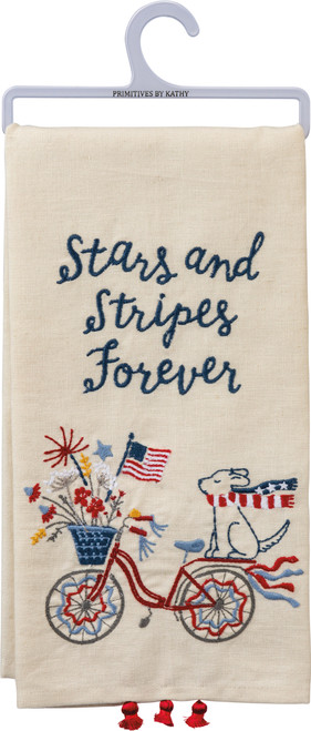 Stars And Stripes Forever Cotton Dish Towel 20x26 from Primitives by Kathy