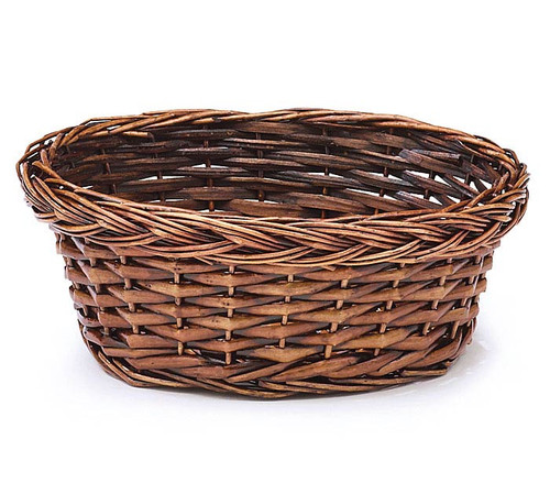 Round Dark Stained Willow Basket 9 Inch from Burton & Burton