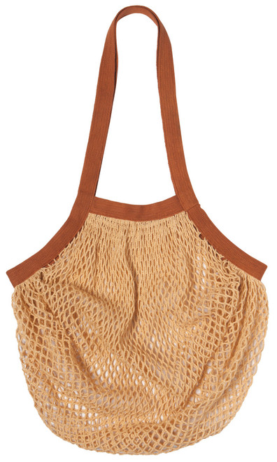 Stretchable Net Reusable Cotton Shopping Bag - Cognac Duotone - 26 Inch x 12 Inch from Now Designs