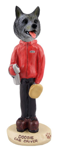 Norwegian Elkhound Cab Driver Doogie Collectible Dog Figurine