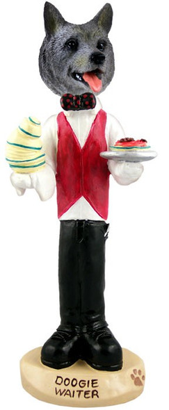 Norwegian Elkhound Waiter Doogie Collectible Dog Figurine