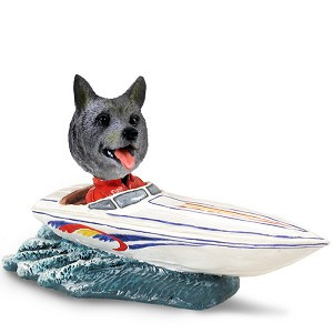 Norwegian Elkhound Motorboat Doogie Collectible Dog Figurine