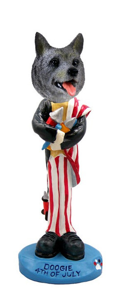 Norwegian Elkhound 4th of July Doogie Collectible Dog Figurine