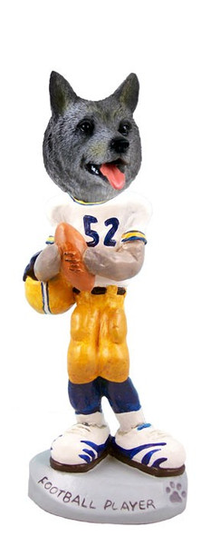 Norwegian Elkhound Football Player Doogie Collectible Dog Figurine