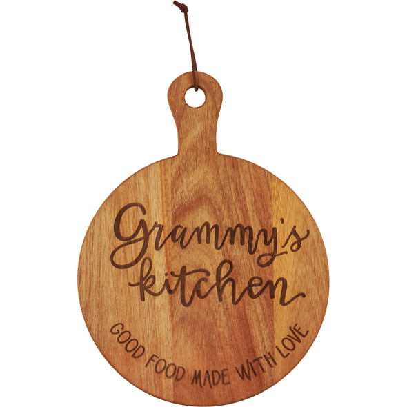 Wooden Cutting Board - Grammy's Kitchen - Good Food Made With Love 13.25 Inch from Primitives by Kathy