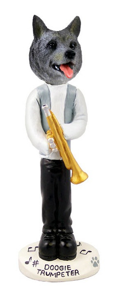 Norwegian Elkhound Trumpeter Doogie Collectible Dog Figurine