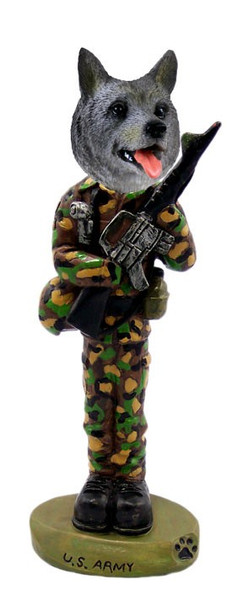 Norwegian Elkhound U S Army Doogie Collectible Dog Figurine