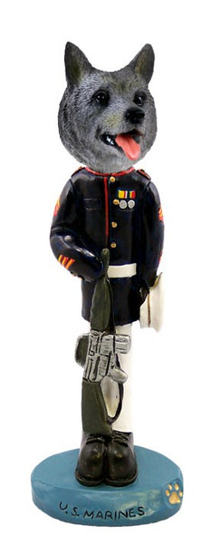 Norwegian Elkhound U S Marines Doogie Collectible Dog Figurine