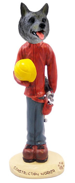 Norwegian Elkhound Construction Worker Doogie Collectible Dog Figurine