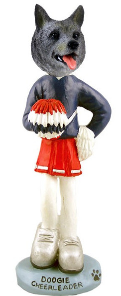 Norwegian Elkhound Cheerleader Doogie Collectible Dog Figurine
