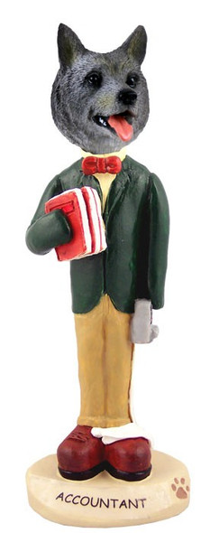 Norwegian Elkhound Accountant Doogie Collectible Dog Figurine