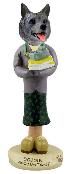 Norwegian Elkhound Female Accountant Doogie Collectible Dog Figurine