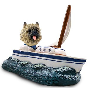 Red Cairn Terrier Sailboat Doogie Collectible Dog Figurine