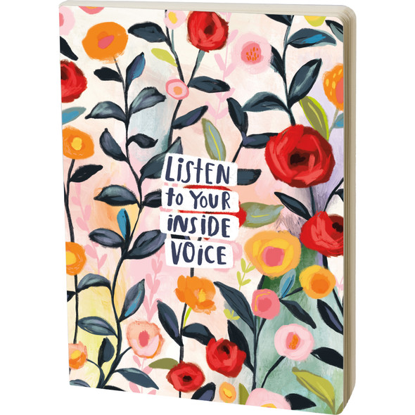 Colorful Double Sided Journal Notebook - Listen To Your Inside Voice - Floral Print (160 Pages) from Primitives by Kathy