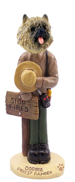Red Cairn Terrier Forest Ranger Doogie Collectible Dog Figurine