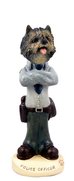 Brindle Cairn Terrier Police Doogie Collectible Dog Figurine