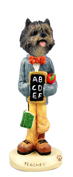 Brindle Cairn Terrier Teacher Doogie Collectible Dog Figurine