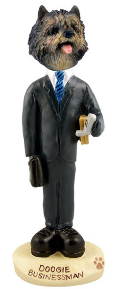 Brindle Cairn Terrier Businessman Doogie Collectible Dog Figurine
