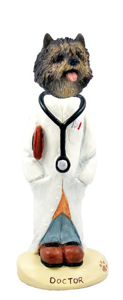 Brindle Cairn Terrier Doctor Doogie Collectible Dog Figurine