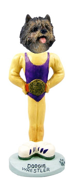 Brindle Cairn Terrier Wrestler Doogie Collectible Dog Figurine