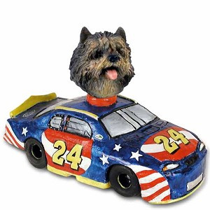 Brindle Cairn Terrier Race Car Doogie Collectible Dog Figurine