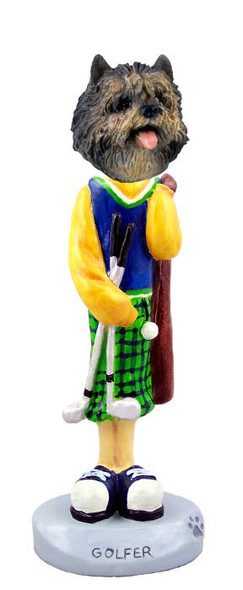 Brindle Cairn Terrier Golf Doogie Collectible Dog Figurine