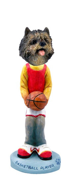Brindle Cairn Terrier Basketball Doogie Collectible Dog Figurine