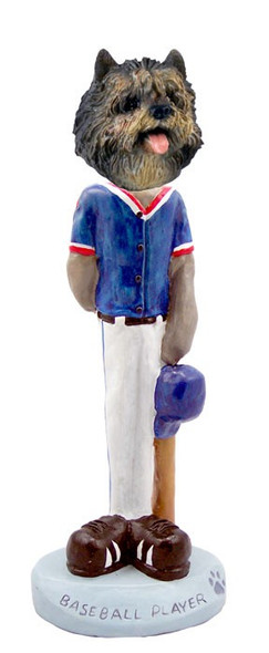 Brindle Cairn Terrier Baseball Doogie Collectible Dog Figurine