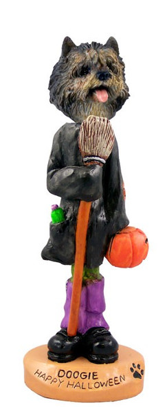 Brindle Cairn Terrier Happy Halloween Doogie Collectible Dog Figurine