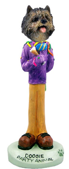 Brindle Cairn Terrier Party Animal Doogie Collectible Dog Figurine