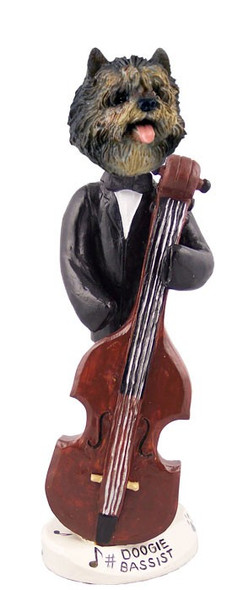 Brindle Cairn Terrier Bassist Doogie Collectible Dog Figurine