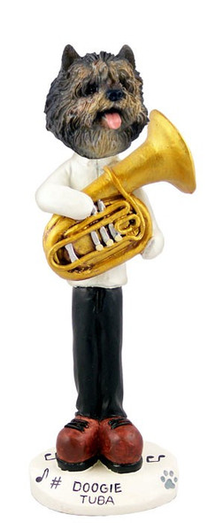 Brindle Cairn Terrier Tuba Doogie Collectible Dog Figurine