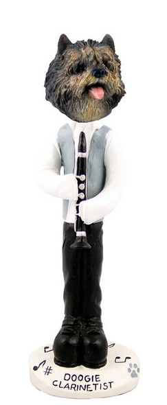 Brindle Cairn Terrier Clarinetist Doogie Collectible Dog Figurine