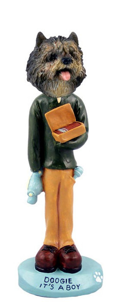 Brindle Cairn Terrier It's a Boy Doogie Collectible Dog Figurine
