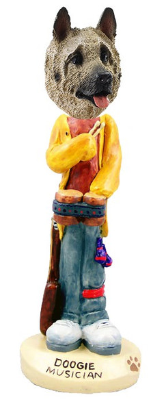 Fawn Akita Musician Doogie Collectible Dog Figurine