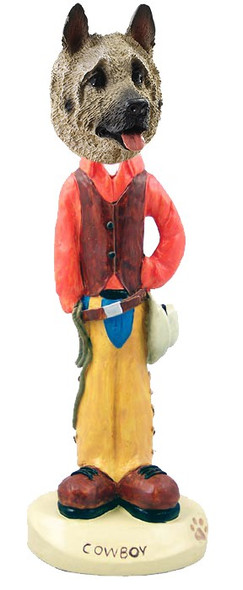 Fawn Akita Cowboy Doogie Collectible Dog Figurine