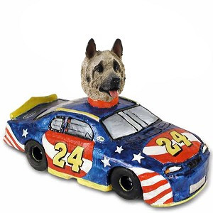 Fawn Akita Race Car Doogie Collectible Dog Figurine
