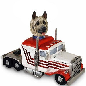 Fawn Akita Truck Tractor Doogie Collectible Dog Figurine