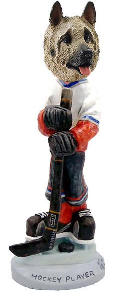 Fawn Akita Hockey Player Doogie Collectible Dog Figurine