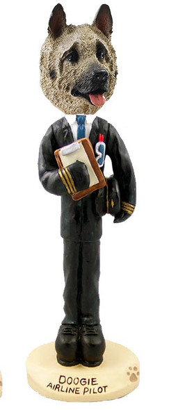 Fawn Akita Airline Pilot Doogie Collectible Dog Figurine