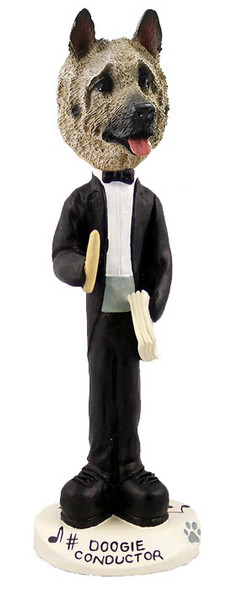 Fawn Akita Conductor Doogie Collectible Dog Figurine