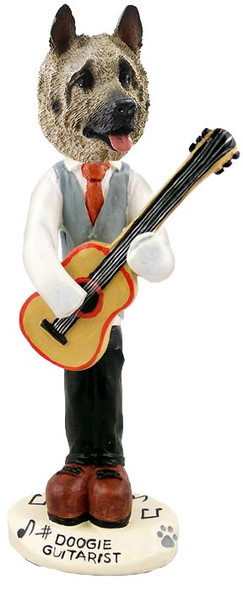 Fawn Akita Guitarist Doogie Collectible Dog Figurine