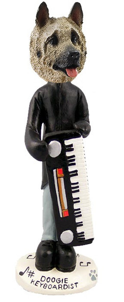 Fawn Akita Keyboardist Doogie Collectible Dog Figurine