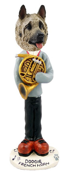Fawn Akita French Horn Doogie Collectible Dog Figurine